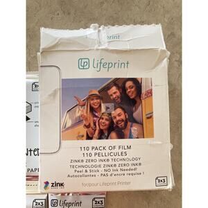 Lifeprint 110 Pack Zink Zero Ink Sticky Photo Film for 2x3 Printer Hyperphotos
